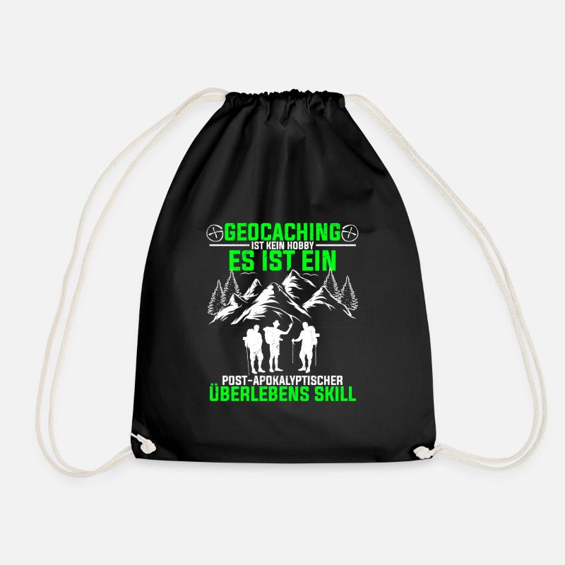 Geocaching Ist Kein Hobby - GPS Cache Spruch Geoca - Turnbeutel - Schwarz