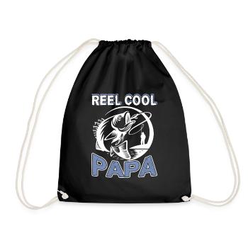 Fishing Reel Cool Papa Fishing - Drawstring Bag - black - Front