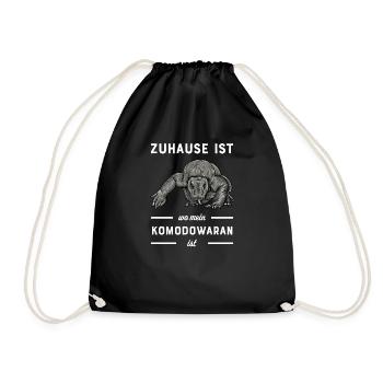 Komodowaran I Komododrache Motiv für Reptilien - Turnbeutel - Schwarz - Vorne
