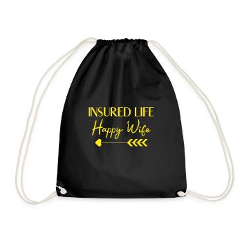 Idée cadeau de courtier d’assurance vie assurée heureuse épouse - Sac de sport léger - noir - Devant