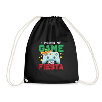 I Paused My Game For Fiesta Cinco De Mayo Gamer - Drawstring Bag - black - Front