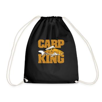 Carp King Fishing Fisherman Fisherman Angler Water - Drawstring Bag - black - Front