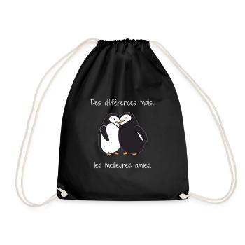 Pingouins - meilleures amies - Sac de sport léger - noir - Devant