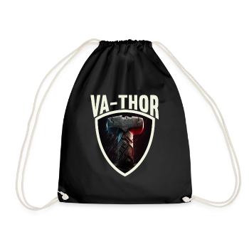 Papa Vathor Va Thor Vatertag Vatertagsgeschenk - Turnbeutel - Schwarz - Vorne