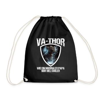 Papa Vathor Va Thor Vatertag Vatertagsgeschenk - Turnbeutel - Schwarz - Vorne