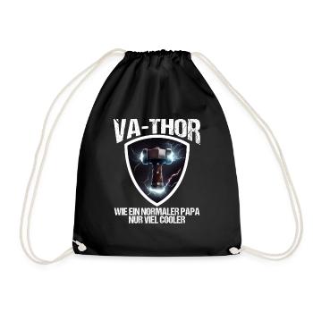 Papa Vathor Va Thor Vatertag Vatertagsgeschenk - Turnbeutel - Schwarz - Vorne