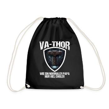 Papa Vathor Va Thor Vatertag Vatertagsgeschenk - Turnbeutel - Schwarz - Vorne