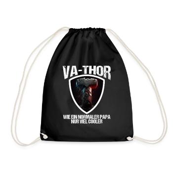 Papa Vathor Va Thor Vatertag Vatertagsgeschenk - Turnbeutel - Schwarz - Vorne