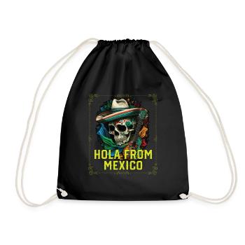 Hola Mexico Mexican Life Mexicano Mexicana Country - Turnbeutel - Schwarz - Vorne