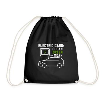 Véhicules électriques voitures électriques vert propre - Sac de sport léger - noir - Devant
