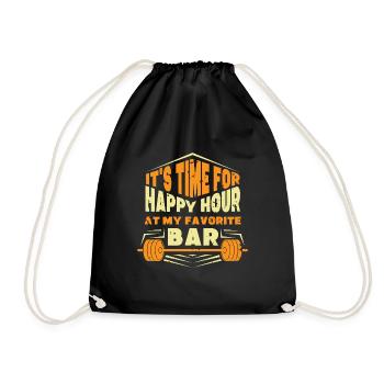 It's time for Happy Hour at my favorite bar - Drawstring Bag - black - Front