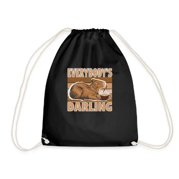 Wasserschwein Capybara Cappybara Fans Capy - Drawstring Bag - black - Front
