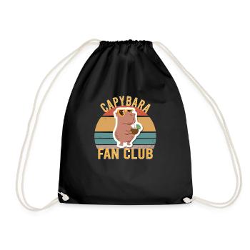 Wasserschwein Capybara Fan Club Cappybara Fans - Drawstring Bag - black - Front