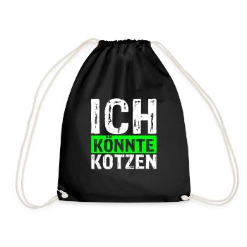 Ich Könnte Kotzen - Anti Montag Party Geschenk Chi - Turnbeutel - Schwarz - Vorne