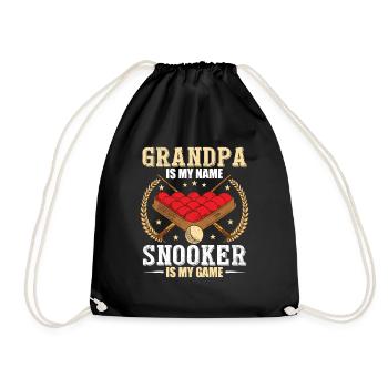 Vatertag Opa ist mein Name Snooker ist mein Spiel - Turnbeutel - Schwarz - Vorne