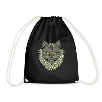 Wolf Forest Wildlife Geometric Todem Wilderness Dog - Sac de sport léger - noir - Devant