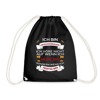 HANDWERKER DESIGN I LUSTIG - Turnbeutel - Schwarz - Vorne