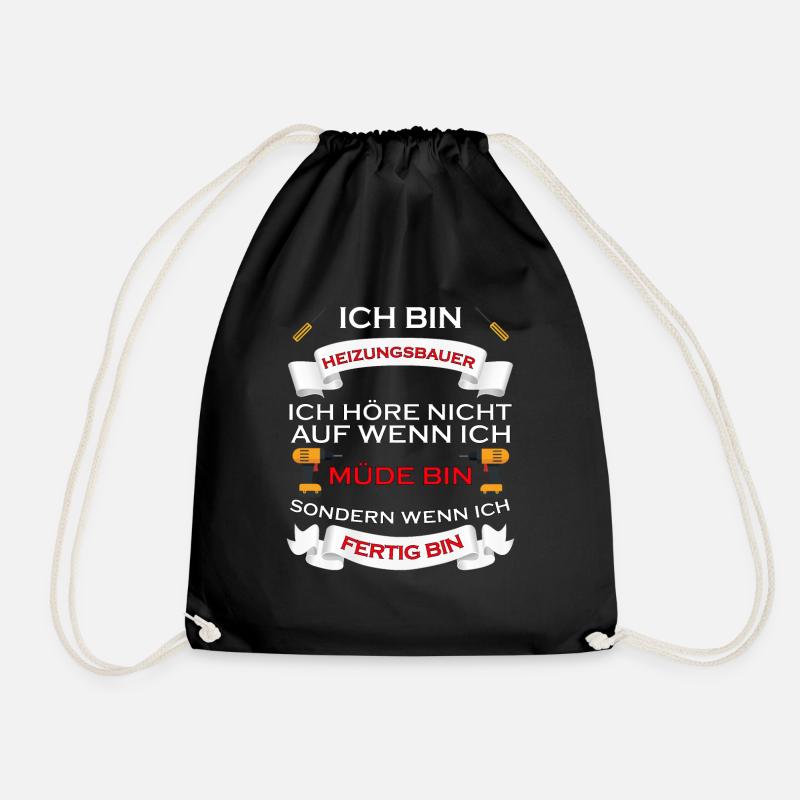 HANDWERKER DESIGN I LUSTIG - Turnbeutel - Schwarz