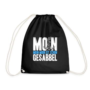 Es Heißt Moin. Moin Moin Ist Schon Gesabbel Ostfri - Turnbeutel - Schwarz - Vorne