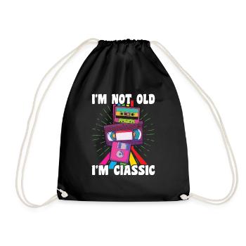 I'm not Old I'm Classic Retro 80s 90s Vintage VHS - Drawstring Bag - black - Front