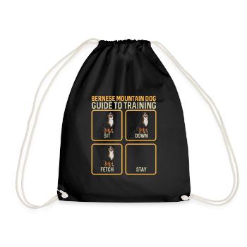 Bernese Mountain Dog - Drawstring Bag - black - Front