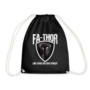 Papa Vathor Va Thor Vatertag Vatertagsgeschenk - Turnbeutel - Schwarz - Vorne