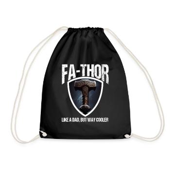 Papa Vathor Va Thor Vatertag Vatertagsgeschenk - Turnbeutel - Schwarz - Vorne