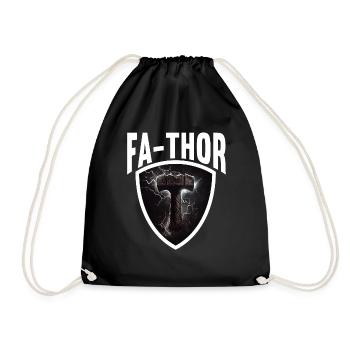 Papa Vathor Va Thor Vatertag Vatertagsgeschenk - Turnbeutel - Schwarz - Vorne