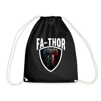 Papa Vathor Va Thor Vatertag Vatertagsgeschenk - Turnbeutel - Schwarz - Vorne