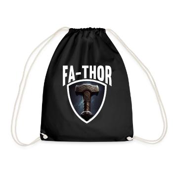 Papa Vathor Va Thor Vatertag Vatertagsgeschenk - Turnbeutel - Schwarz - Vorne
