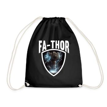 Papa Vathor Va Thor Vatertag Vatertagsgeschenk - Turnbeutel - Schwarz - Vorne