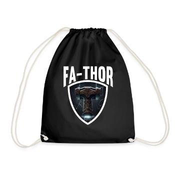 Papa Vathor Va Thor Vatertag Vatertagsgeschenk - Turnbeutel - Schwarz - Vorne
