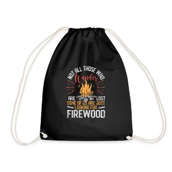 Not everyone who hikes is lost funnier - Drawstring Bag - black - Front