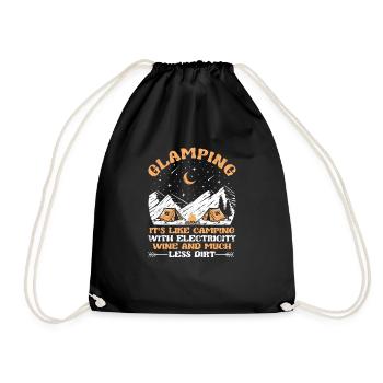 Glamping Définition Outdoor Glamper Wine Funny - Sac de sport léger - noir - Devant