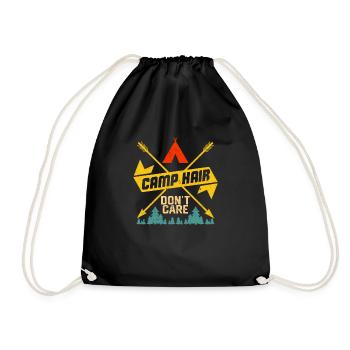 Camp Hair Don’t Care Funny Camping Outdoor Camper - Sac de sport léger - noir - Devant