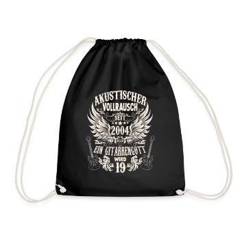 Musiker Geburtstag Gitarristen Rocker geboren 2004 - Turnbeutel - Schwarz - Vorne