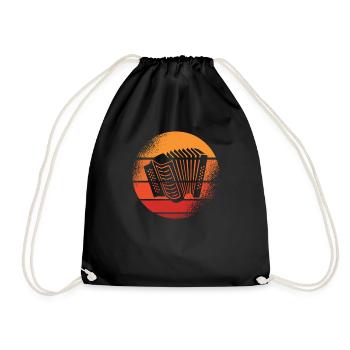 Accordion Styrian harmonica accordion player - Drawstring Bag - black - Front