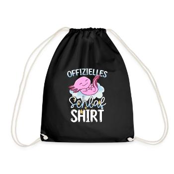 Offizielles Schlafshirt Axolotl - Turnbeutel - Schwarz - Vorne