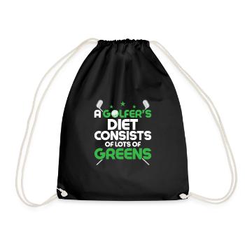 Le régime alimentaire d’un golfeur se compose de beaucoup de greens de golf - Sac de sport léger - noir - Devant