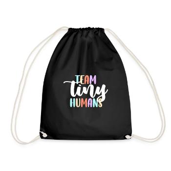 Nursing ICU Neonatal Team Tiny Humans - Drawstring Bag - black - Front