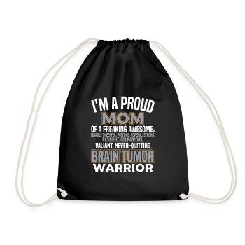 Proud Mom Brain Tumor Awareness Survivor - Drawstring Bag - black - Front