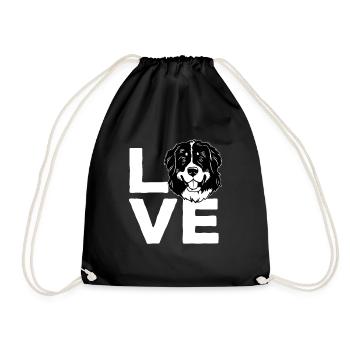 Bernese Mountain Dog - Drawstring Bag - black - Front