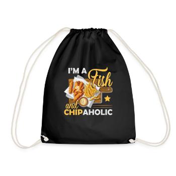 I'm A Fish And Chipaholic - Drawstring Bag - black - Front