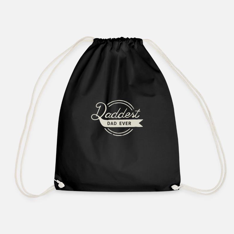 Daddest Dad Ever Retro Vintage - Drawstring Bag - black