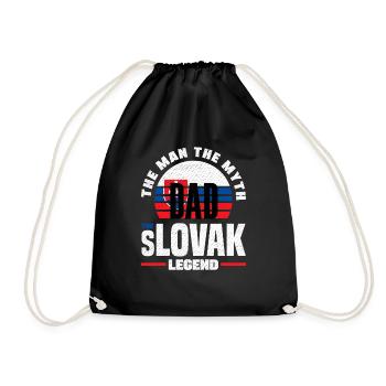 Slovak Slovakia Slovak Flag Quote - Drawstring Bag - black - Front