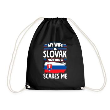 Slovak Slovakia Slovak Flag Quote - Drawstring Bag - black - Front