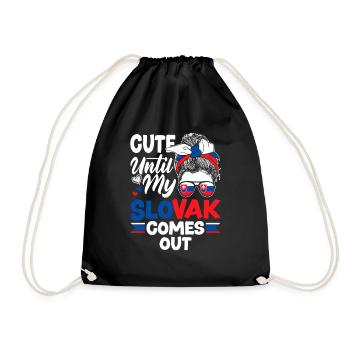 Slovak Slovakia Slovak Flag Quote - Drawstring Bag - black - Front