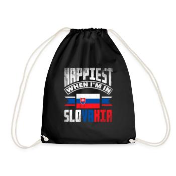 Slovak Slovakia Slovak Flag Quote - Drawstring Bag - black - Front