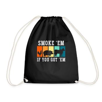 Smok 'em If You Got 'em Meat Saison des barbecues - Sac de sport léger - noir - Devant