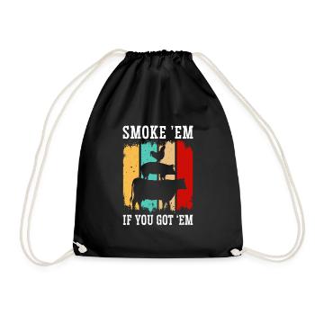 Smok 'em If You Got 'em Meat Saison des barbecues - Sac de sport léger - noir - Devant